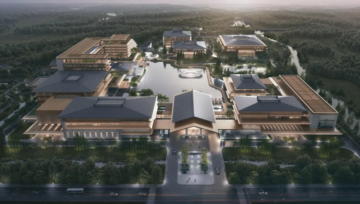 BIM建筑|湿地浮岛·溱湖宾馆 / 简和建筑