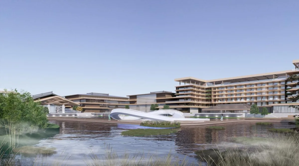 BIM建筑|湿地浮岛·溱湖宾馆 / 简和建筑