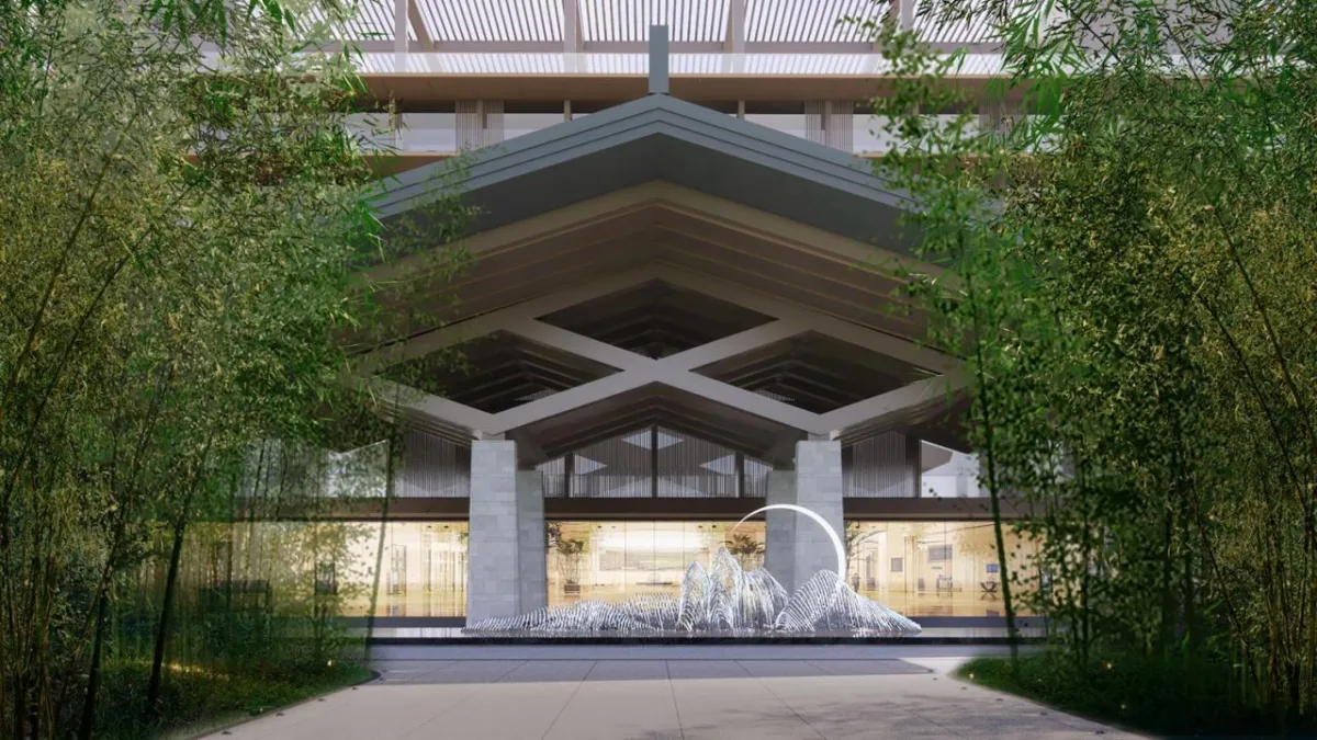 BIM建筑|湿地浮岛·溱湖宾馆 / 简和建筑
