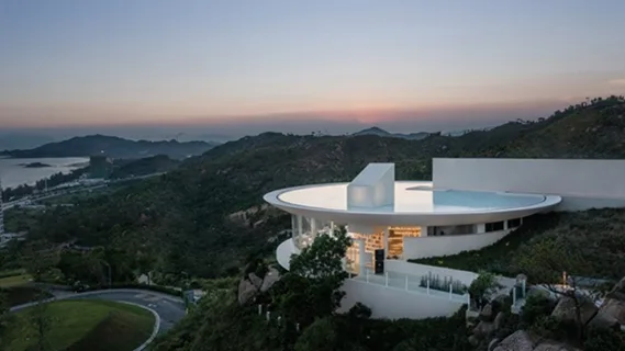 BIM建筑|三文工作室设计悬崖顶图书馆