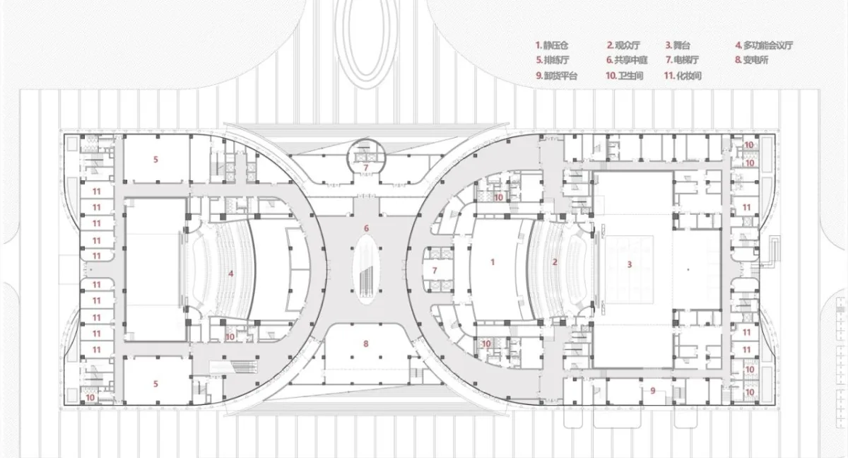 BIM建筑|肥东县大剧院文化馆 / 上海华都建筑规划设计有限公司