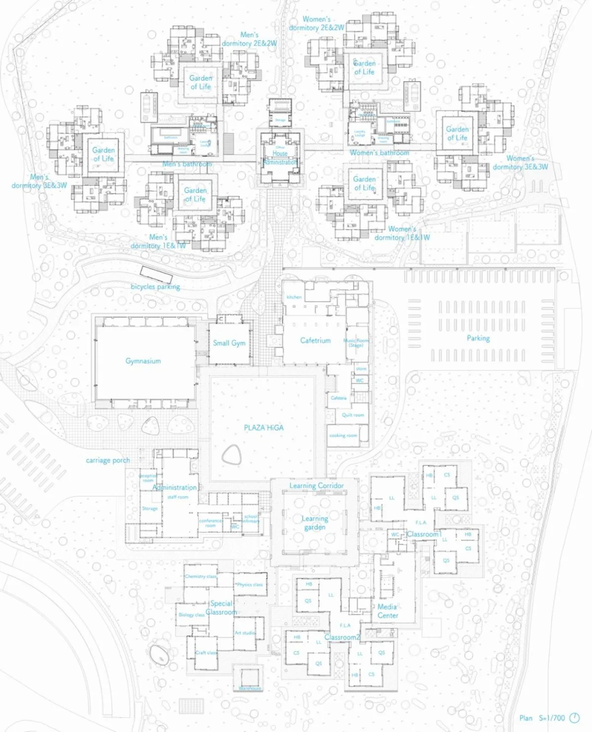BIM建筑|组团式校园，广岛叡智学院 / CAn