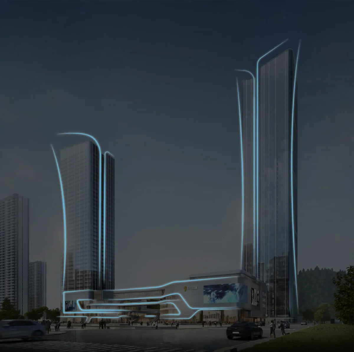 BIM建筑|长沙招商梅溪湖花园城方案首发：【二十四时·森活童行】科技生态有氧MALL / 三益中国