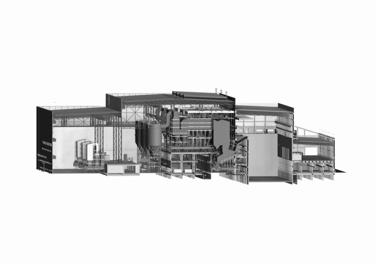 BIM建筑|锡东生活垃圾焚烧发电厂外立面改造 / 广州华科工程技术有限公司