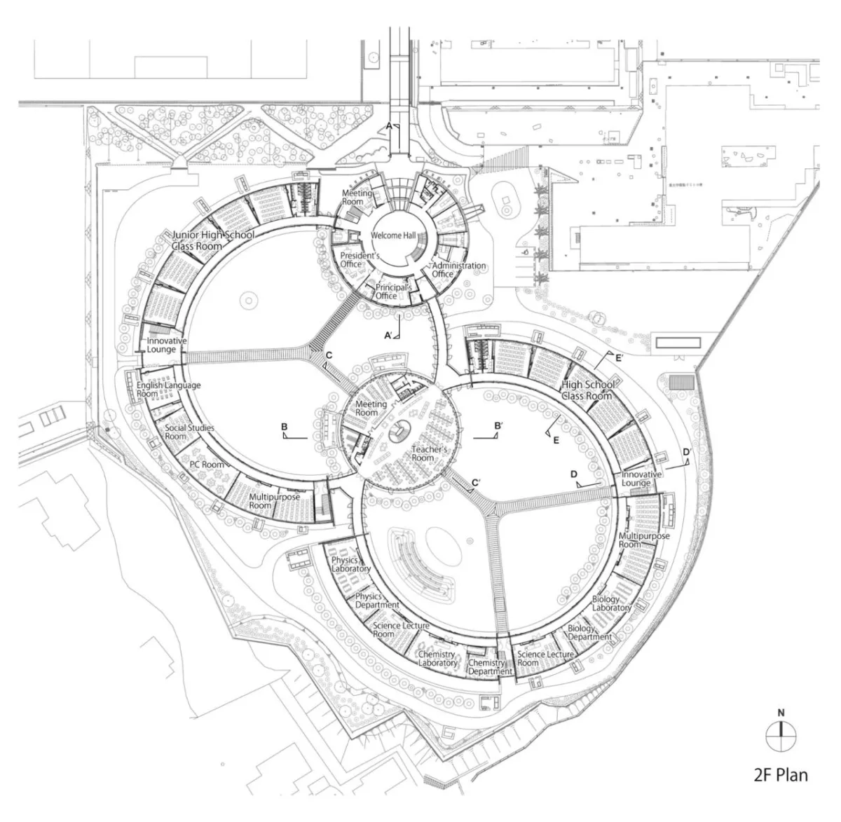 BIM建筑|爱光学园 / 大成建设