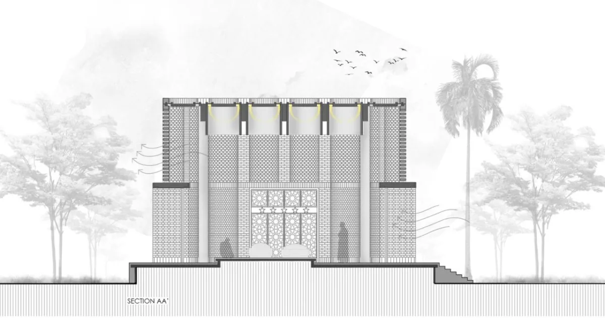 BIM建筑| 陵墓纪念堂，混凝土圆柱‘滴落’ / Sthapotik