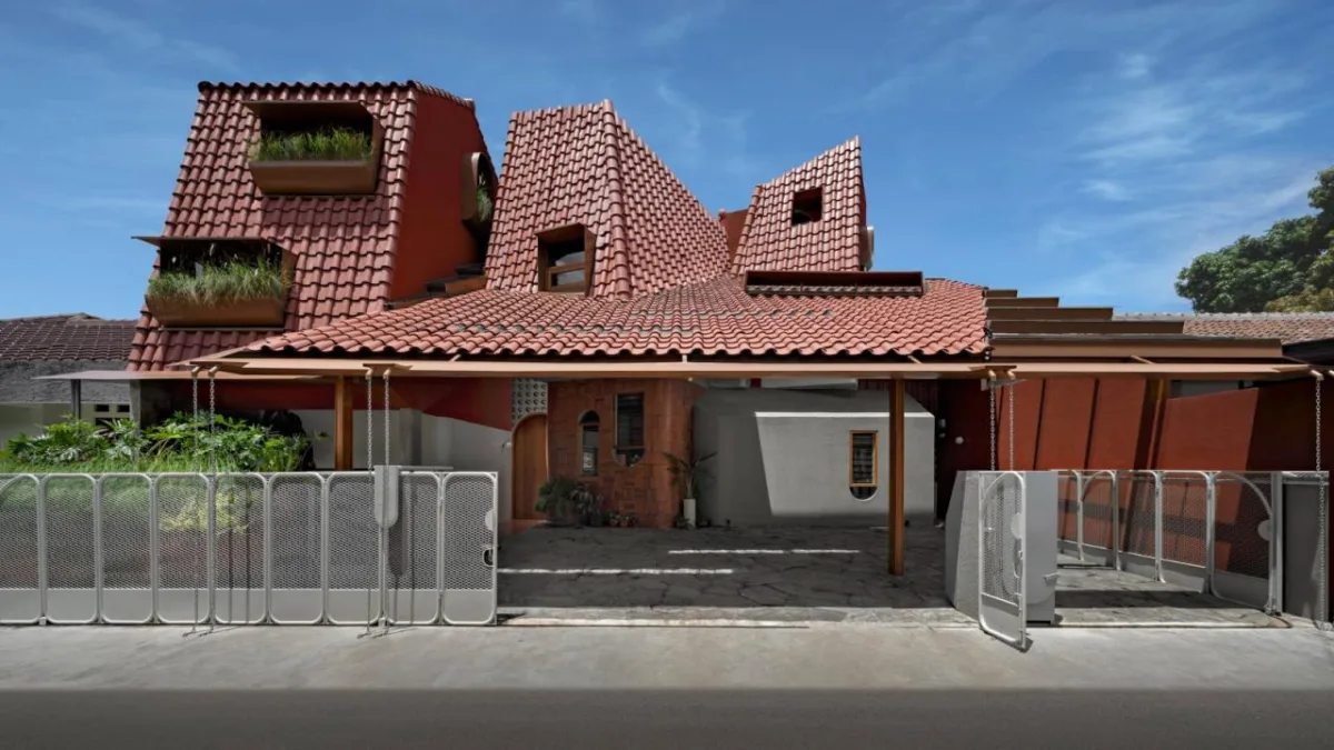 BIM建筑|爪哇屋顶+旋转房间，分心的房子 / Ismail Solehudin Architecture