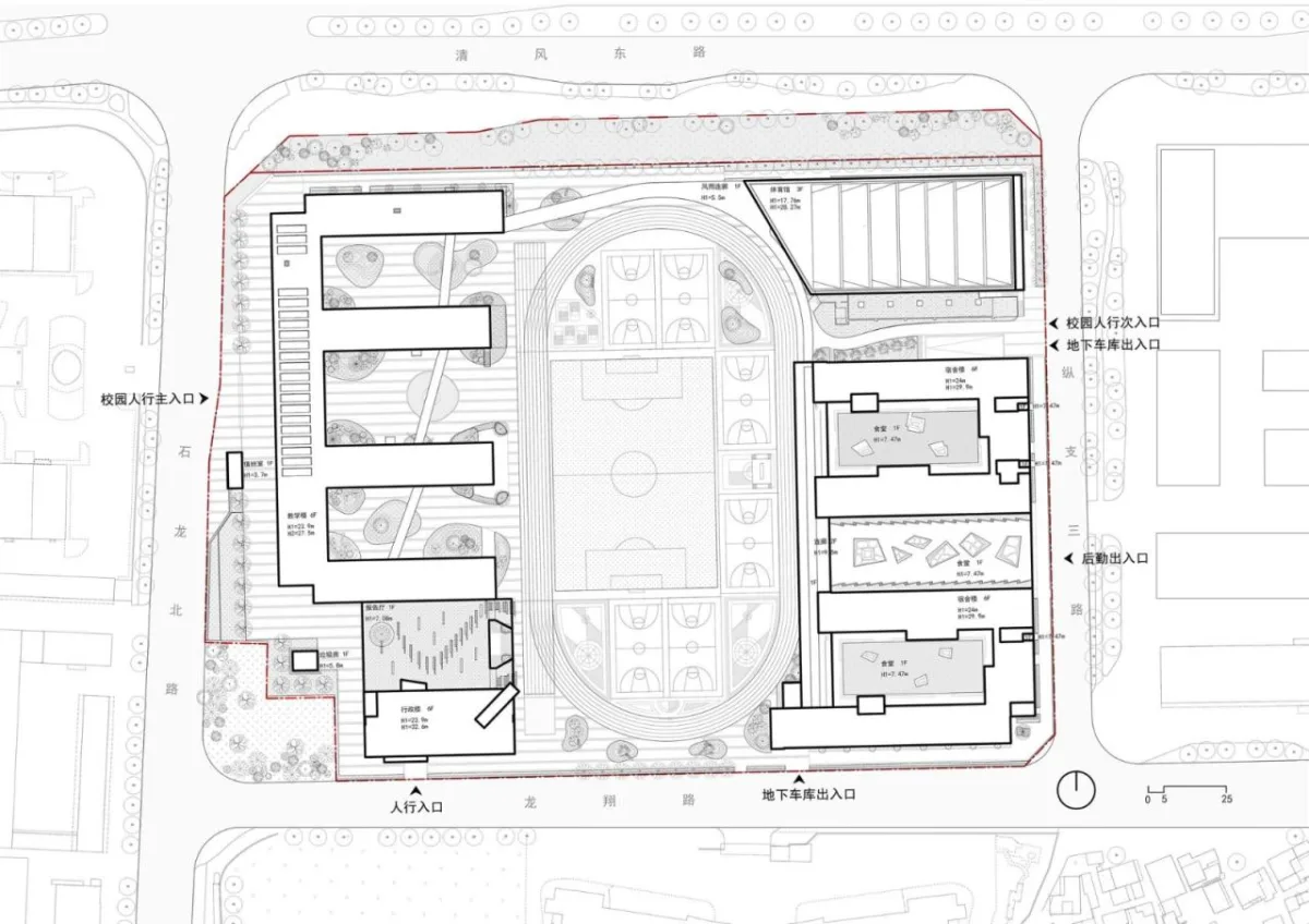 BIM建筑|南海桂城金桂高中 / 竖梁社