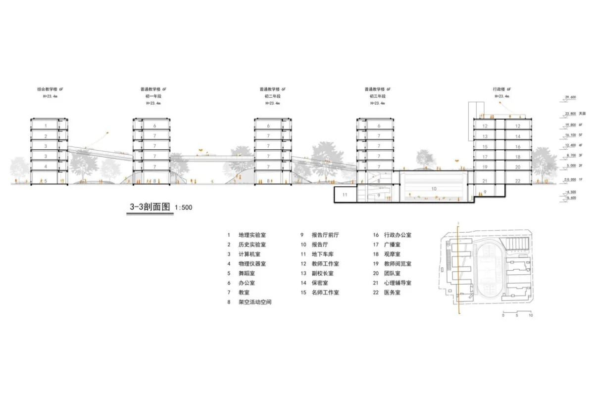 BIM建筑|南海桂城金桂高中 / 竖梁社