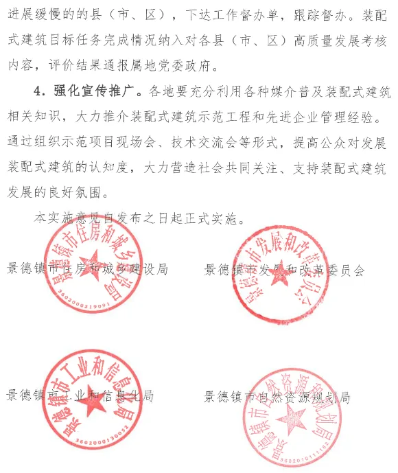 装配式政策|景德镇市印发关于进一步推进装配式建筑发展的实施意见
