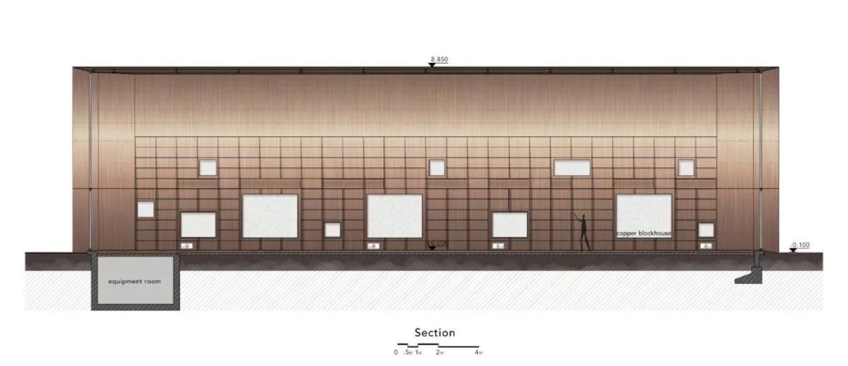 BIM建筑|全金属外壳：铜堡 / Wutopia Lab