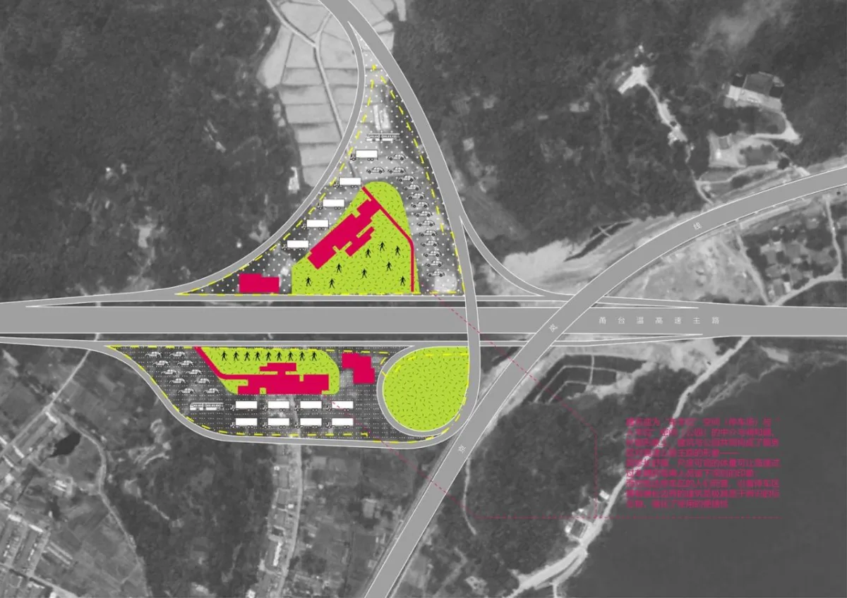 BIM建筑|瞬间公园 INSTANT PARK：甬台温高速公路改扩建工程院桥服务区设计方案 / 也似建筑