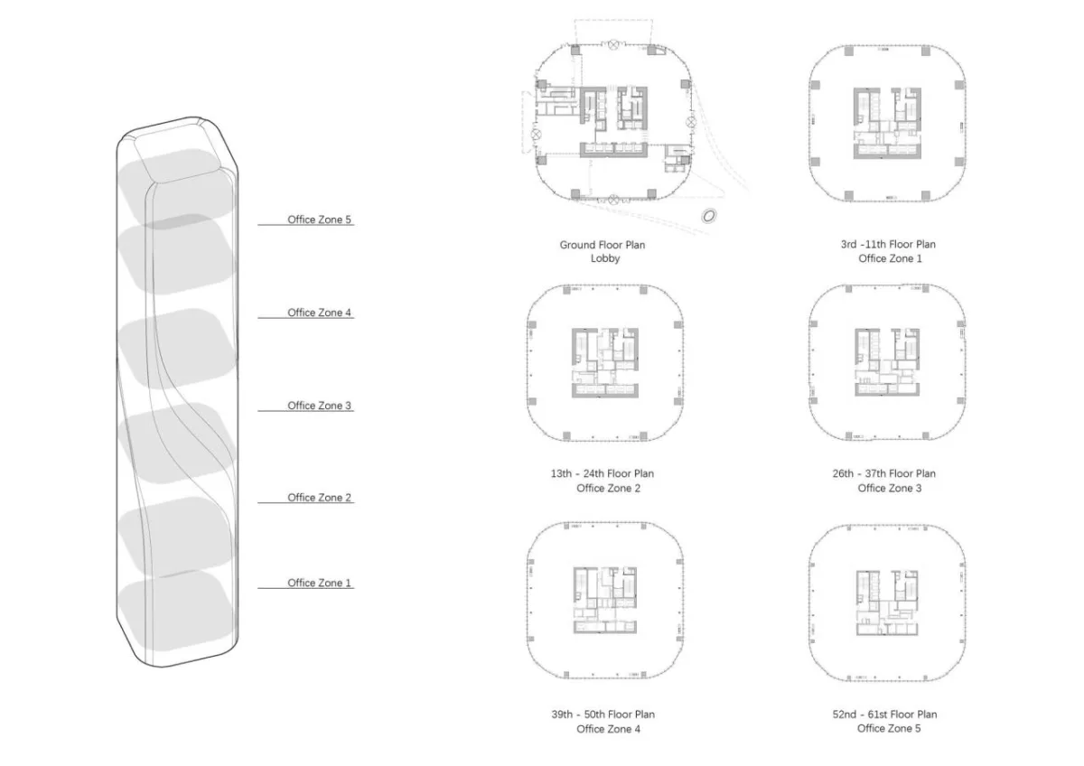 BIM建筑|钱江潮涌：杭州世茂智慧之门超高层城市综合体 / 姜平工作室