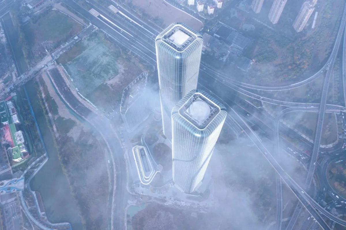 BIM建筑|钱江潮涌：杭州世茂智慧之门超高层城市综合体 / 姜平工作室
