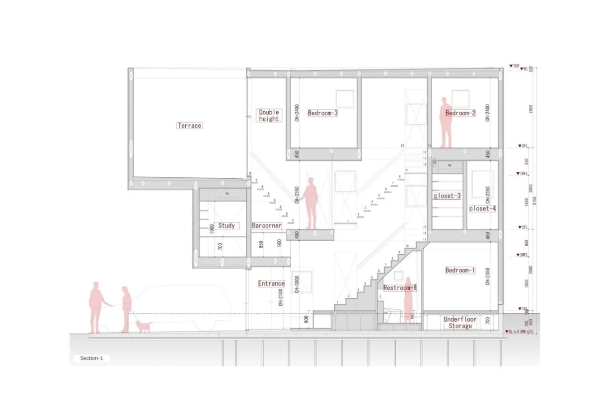 BIM建筑|错层悬挑结构，Shimouma住宅 / I.R.A.