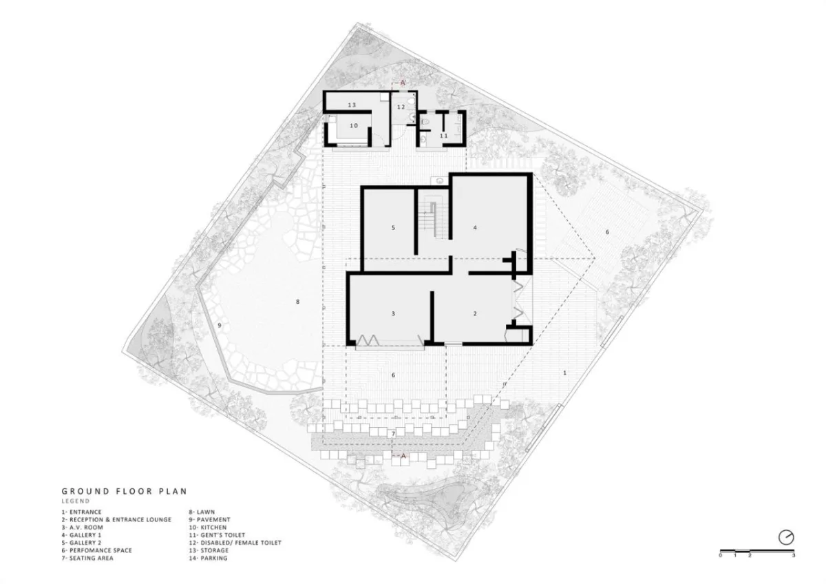 BIM建筑|Arthshila文化中心 – 文化适应及再利用私人基础设施 / Abin Design Studio