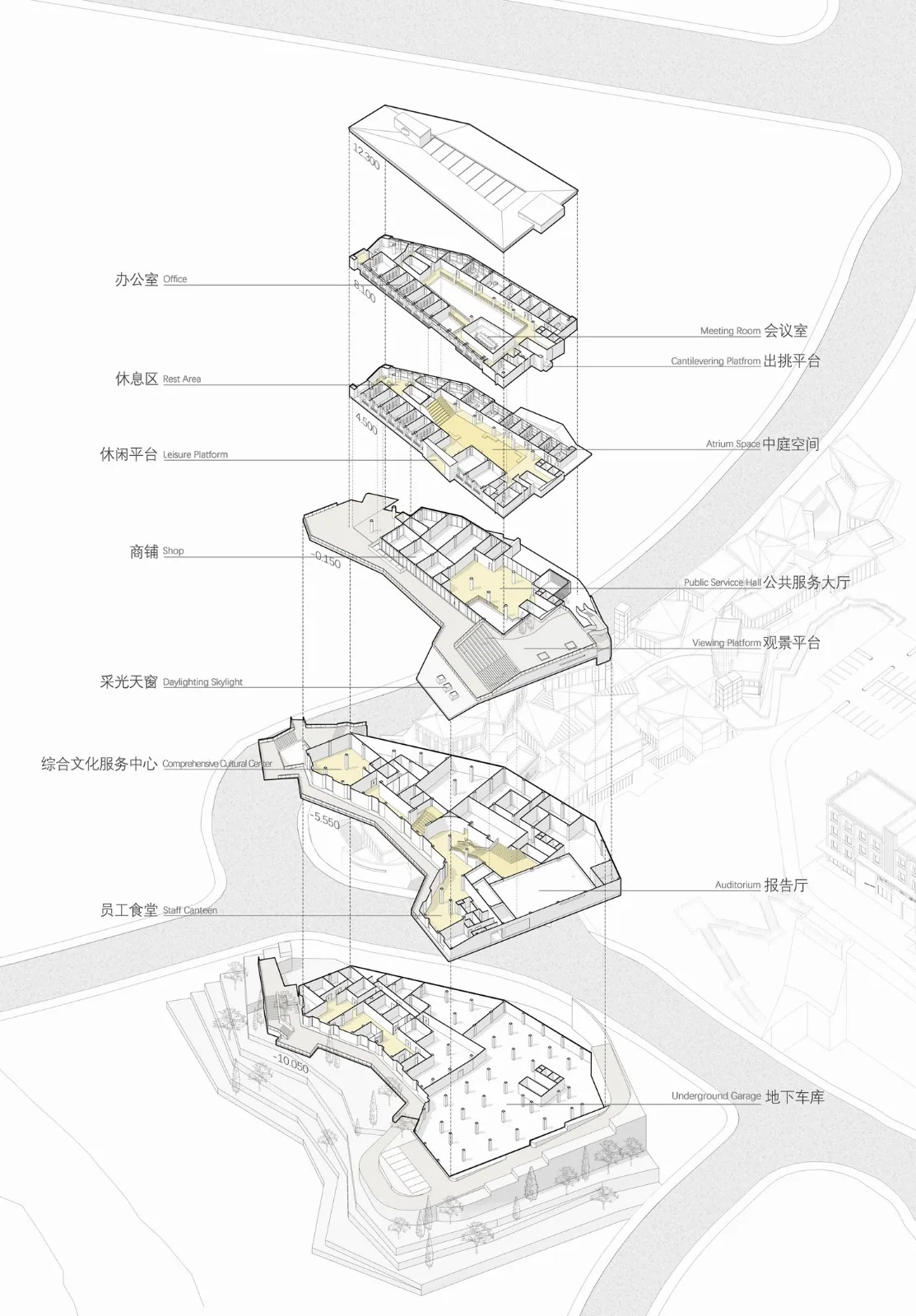BIM建筑|磁器口服务中心 / 重庆悦集建筑设计