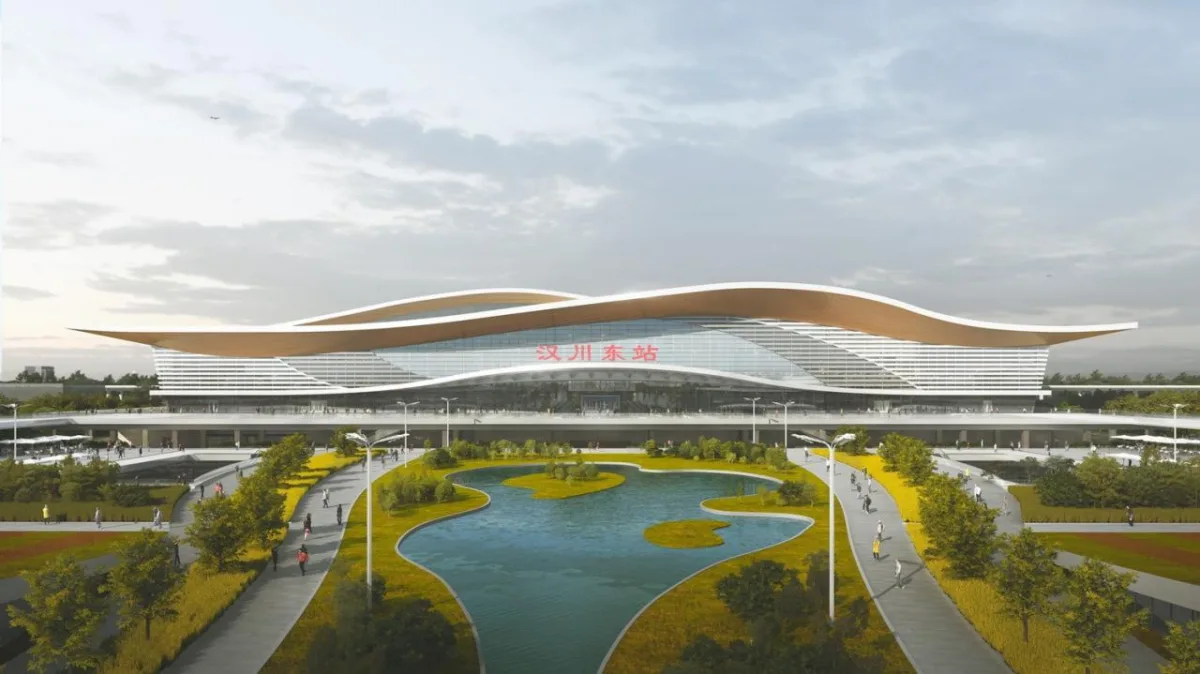 BIM建筑|新建沪渝蓉高铁武宜段——汉川东站 / 中南建筑设计院股份有限公司
