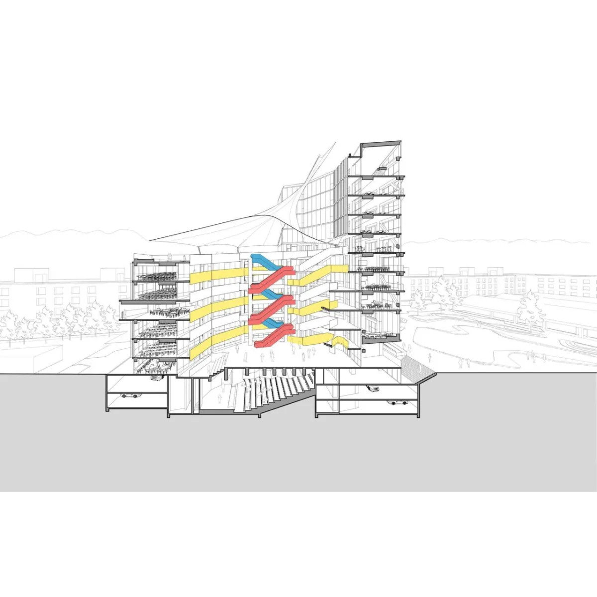 BIM建筑|楼梯漫步，圣地亚哥大学商业与经济学院 FAE / Marsino Arquitectura