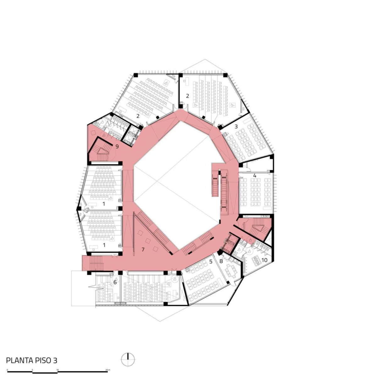 BIM建筑|楼梯漫步，圣地亚哥大学商业与经济学院 FAE / Marsino Arquitectura