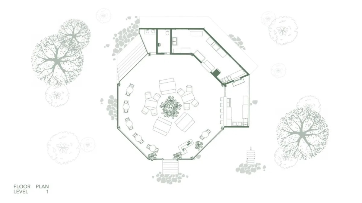 BIM建筑|八角餐厅和工作区 / Stilt Studios