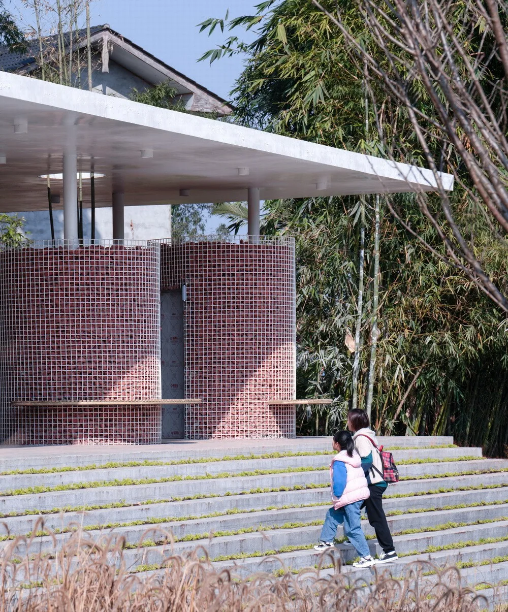 BIM建筑|竹影摇曳的无性别公共卫生间：安石卷厕 / 在行建筑