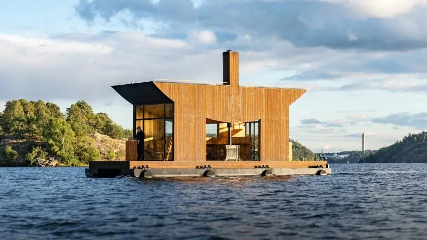 BIM建筑|瑞典工作室设计漂浮的桑拿浴室
