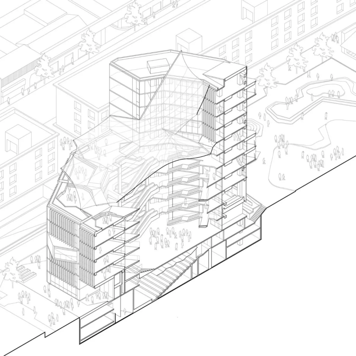 BIM建筑|楼梯漫步，圣地亚哥大学商业与经济学院 FAE / Marsino Arquitectura