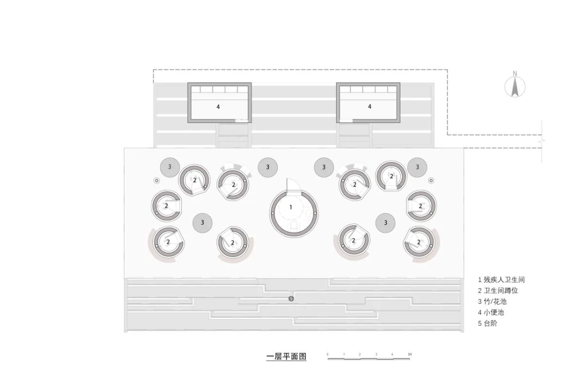 BIM建筑|竹影摇曳的无性别公共卫生间：安石卷厕 / 在行建筑