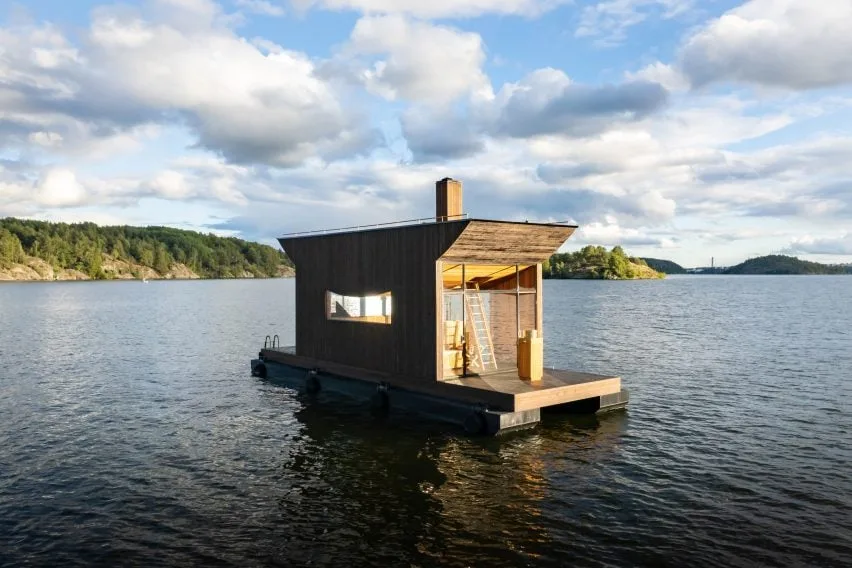 BIM建筑|瑞典工作室设计漂浮的桑拿浴室
