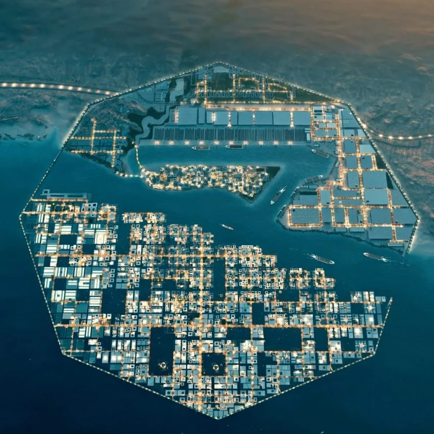 BIM建筑|沙特公布八角形浮动港口城市规划