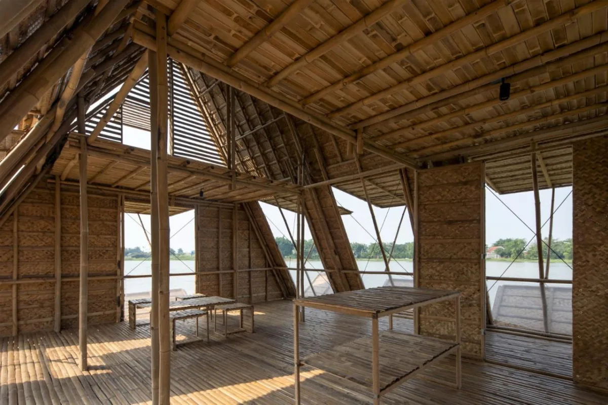 BIM建筑|适应气候变化，漂浮竹屋 / H&P Architects