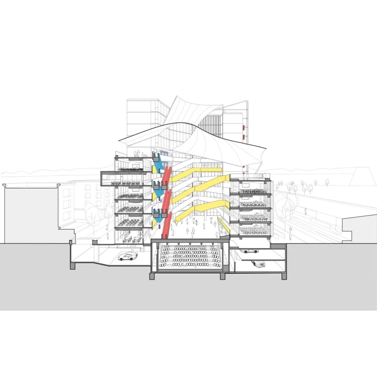 BIM建筑|楼梯漫步，圣地亚哥大学商业与经济学院 FAE / Marsino Arquitectura