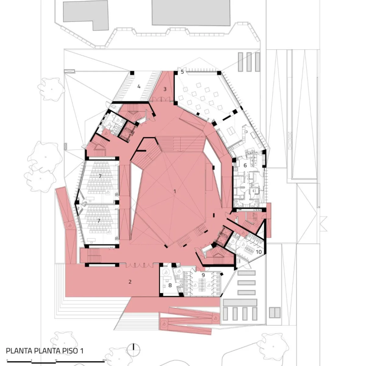 BIM建筑|楼梯漫步，圣地亚哥大学商业与经济学院 FAE / Marsino Arquitectura