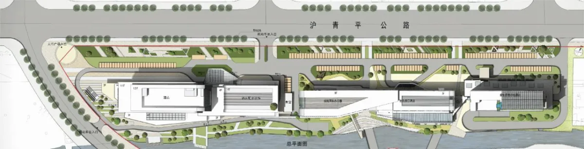 BIM建筑|上海新虹桥灿辉希尔顿五星级酒店：一幅展现流线与速度感的立面画卷 / 三益建筑