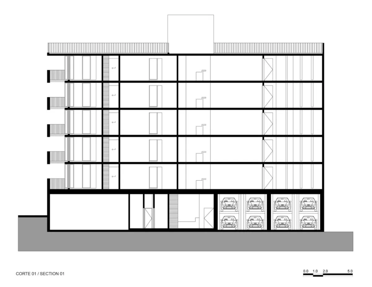 BIM建筑|三角形住宅楼：MO288 住宅楼 / HGR ARQUITECTOS