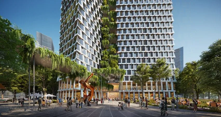 BIM建筑|BIG在深圳设计两座棱柱形超高层