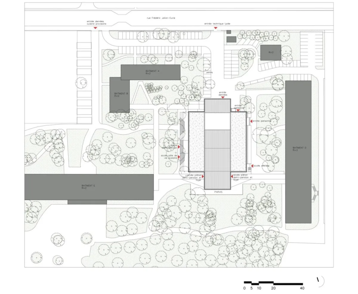 BIM建筑|Joliot-Curie 学校餐饮服务和学校生活中心 / Ateliers O-S architectes