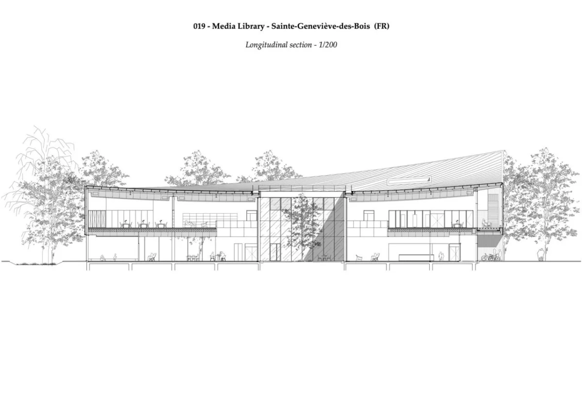 BIM建筑|Sainte-Geneviève- des-Bois 媒体图书馆 / archi5 + Calmm architecture