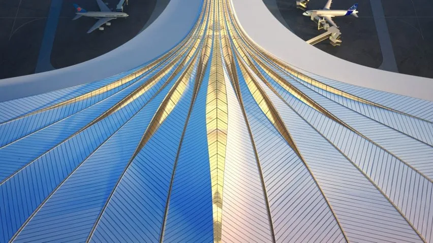 BIM建筑|MAD为长春机场设计羽毛状航站楼