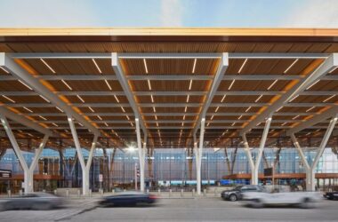 BIM建筑|SOM为堪萨斯城机场设计木质顶棚-BIM建筑网