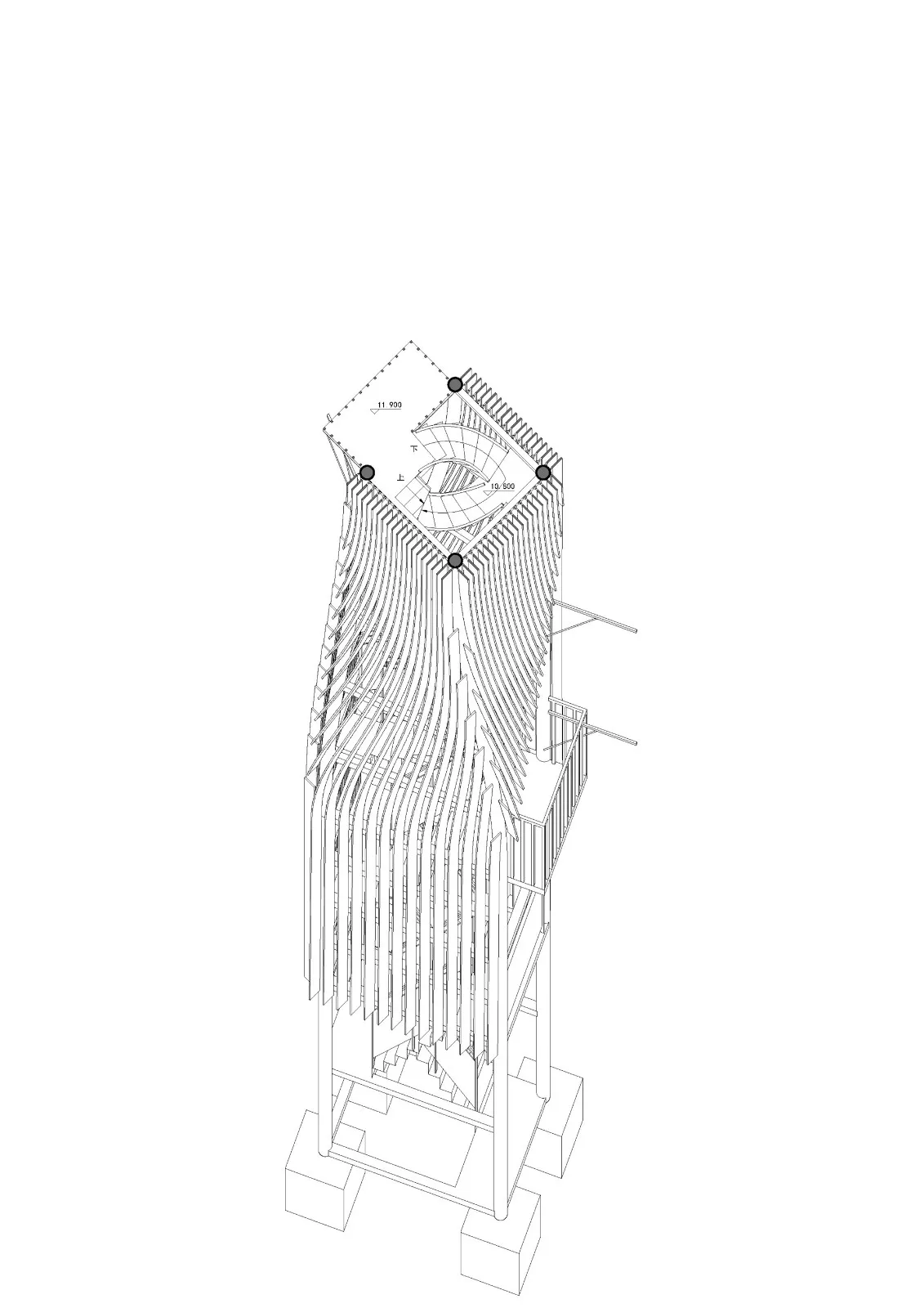 BIM建筑|扭转塔和螺旋站，上海海上的生态基础设施 / HCCH合尘建筑