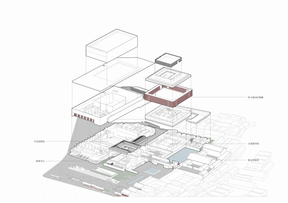BIM建筑|蔡元培广场及孑民图书馆 / 浙江大学建筑设计研究院