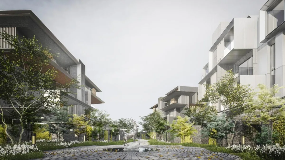 BIM建筑|成都麓湖黑石岛：垂直五连墅 / 孟凡浩-line+建筑事务所