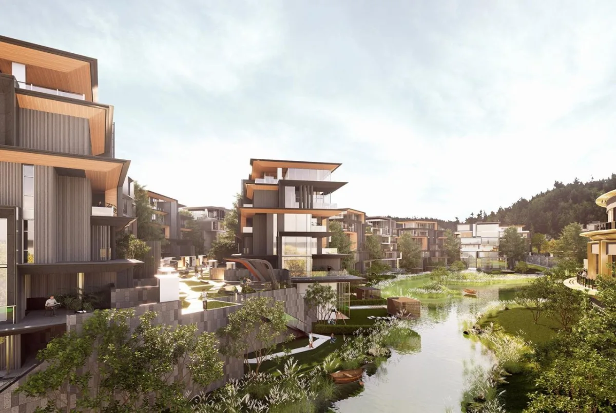 BIM建筑|成都麓湖黑石岛：垂直五连墅 / 孟凡浩-line+建筑事务所