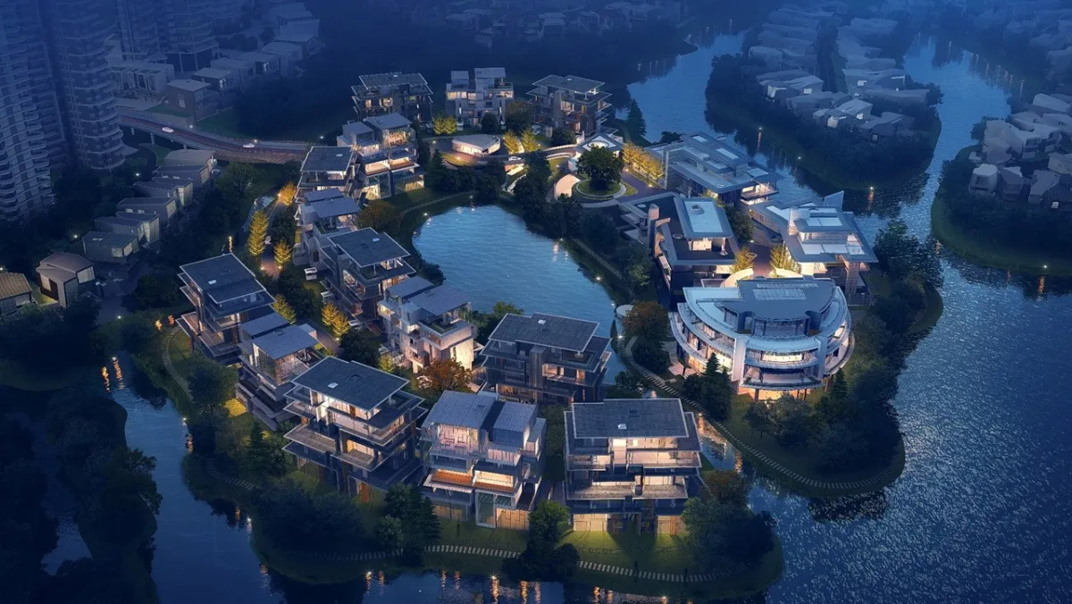 BIM建筑|成都麓湖黑石岛：垂直五连墅 / 孟凡浩-line+建筑事务所