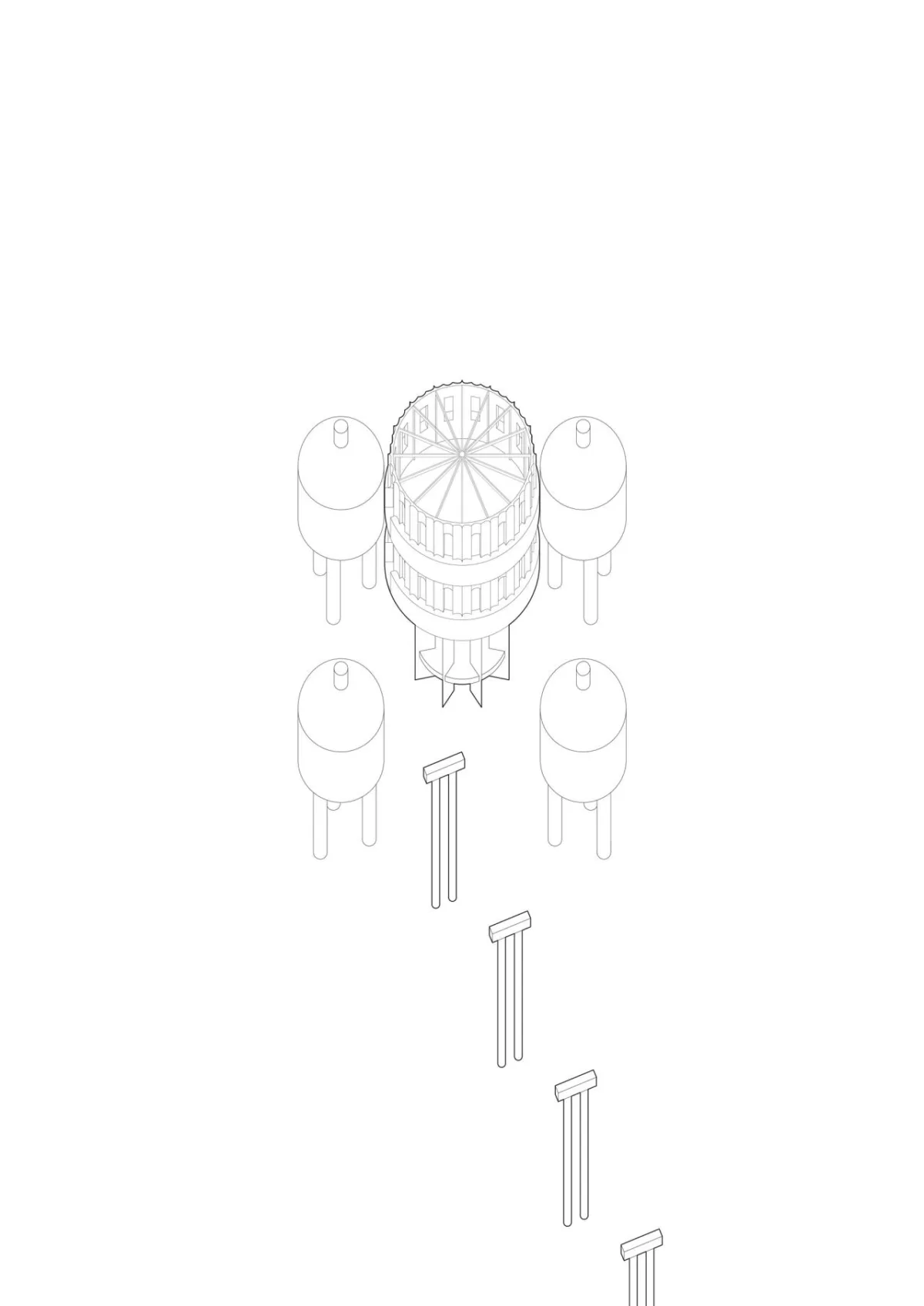 BIM建筑|扭转塔和螺旋站，上海海上的生态基础设施 / HCCH合尘建筑