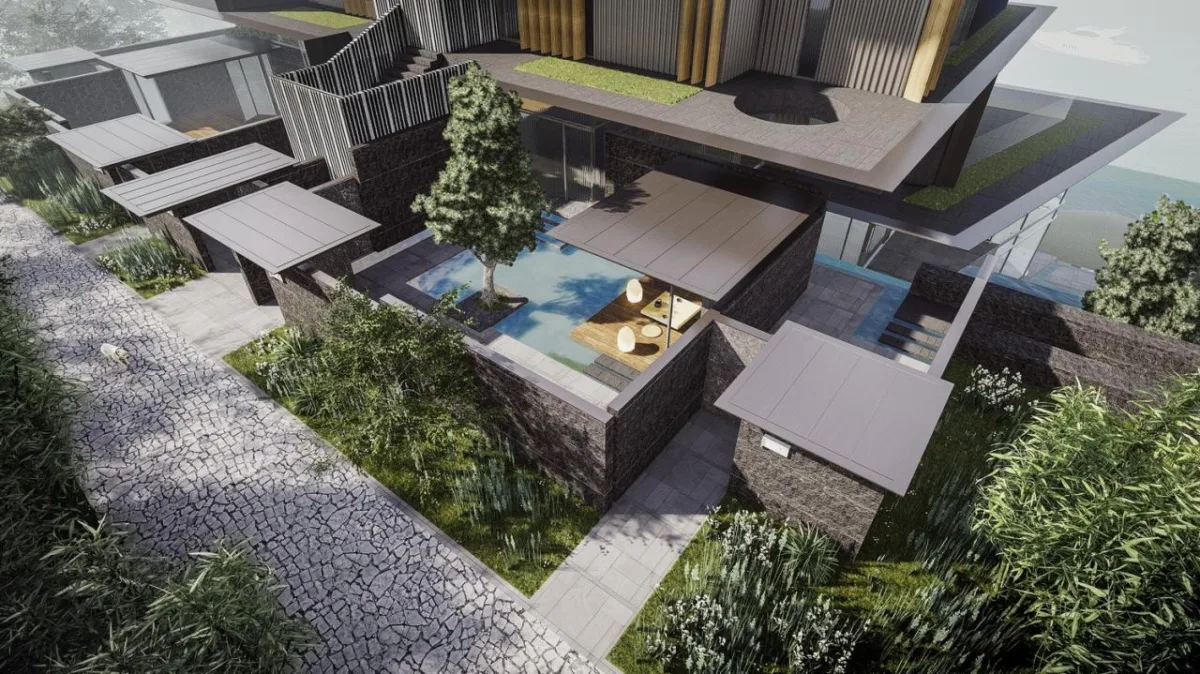 BIM建筑|成都麓湖黑石岛：垂直五连墅 / 孟凡浩-line+建筑事务所