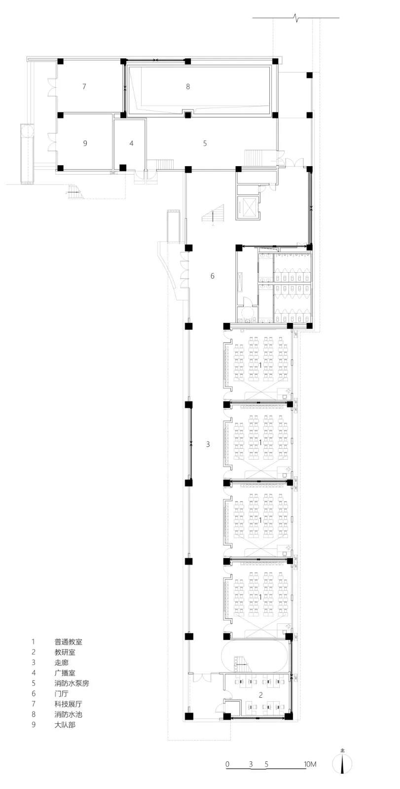 BIM建筑|西安市未央路小学综合楼 / 中国建筑西北设计研究院 屈培青工作室