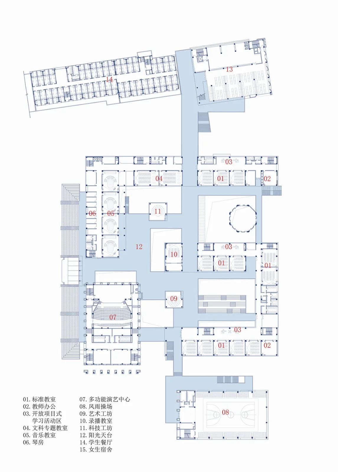 BIM建筑|河南安阳振中学校 / 山东建筑大学建筑城规学院象外营造工作室